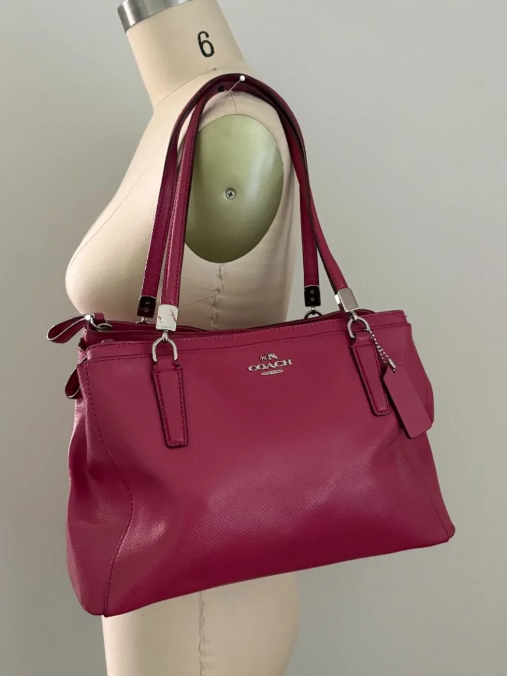 Coach Christie Triple Compartment Leather Satchel Tote Quiet Luxury Barbiecore